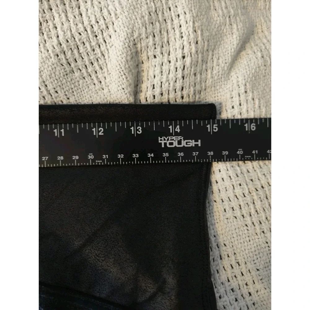 SPANX Faux Leather Moto Leggings XL Black High‎ Rise Shaping Ponte